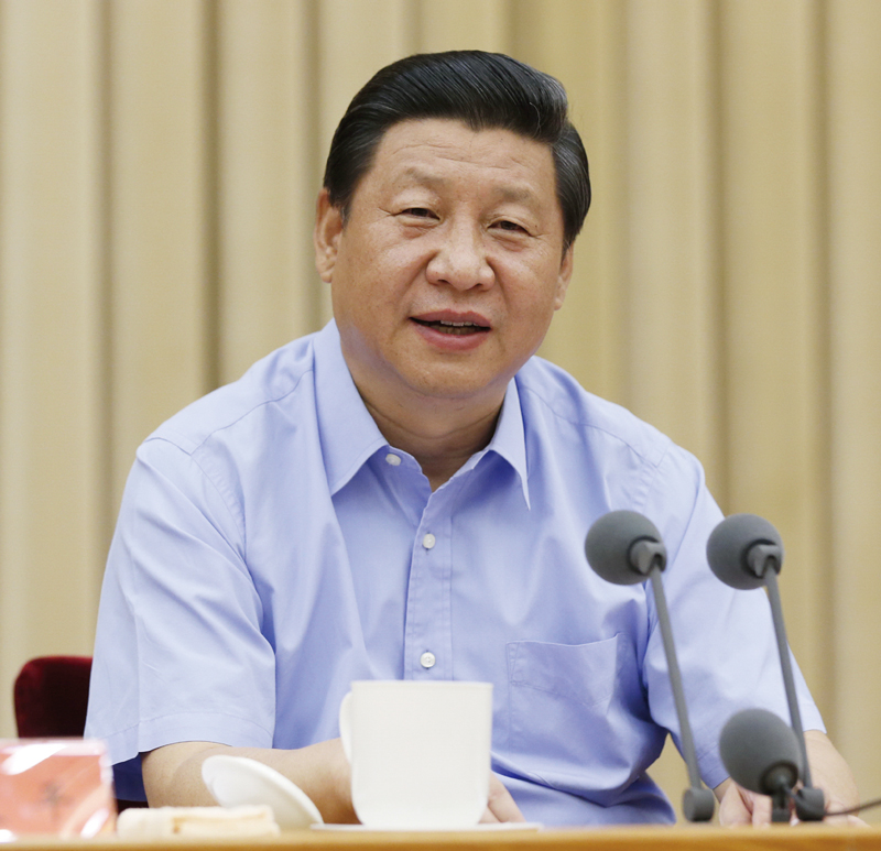 2013年8月19日,中共中央总书记、国家主席、中央军委主席习近平在全国宣传思想工作会议上发表重要讲话。 新华社记者 鞠鹏/摄
